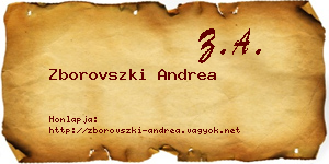 Zborovszki Andrea névjegykártya